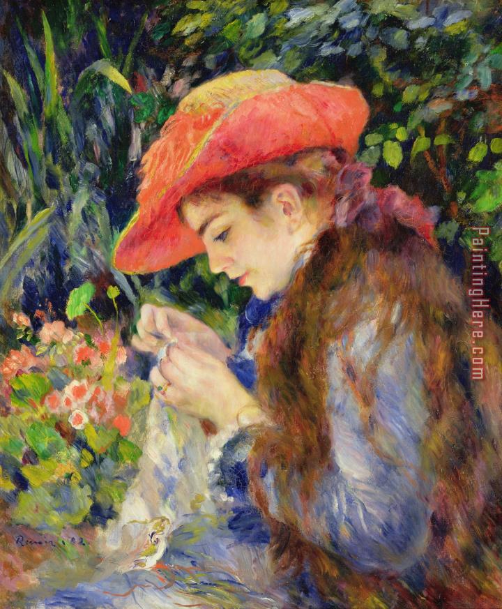 Pierre Auguste Renoir Marie Therese Durand Ruel Sewing